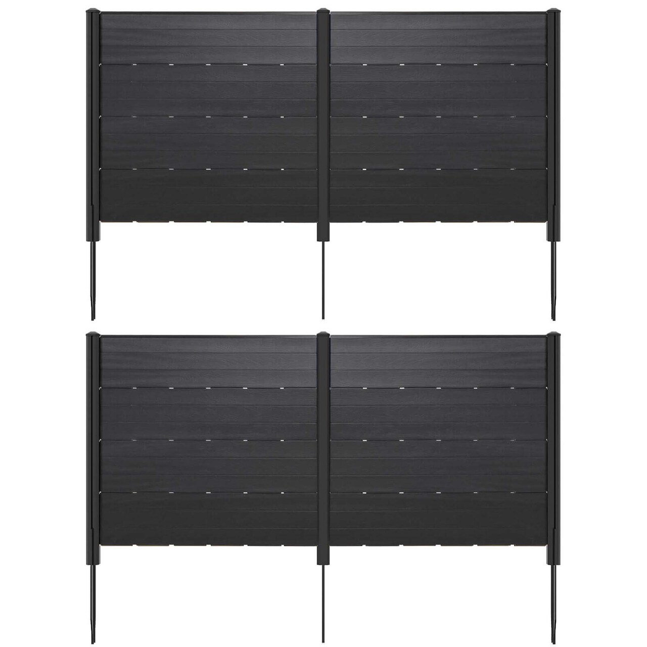 Costway 2 PCS 48" L x 46" H Air Conditioner Fence Outdoor Privacy Fence Screen Brown/White/Black